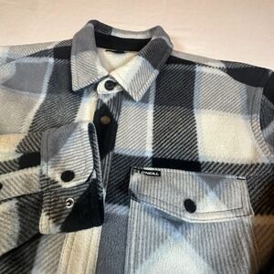 O'neill Men's Super Fleece‎ Icecap Flannel Snap Button Long Sleeve Black White S